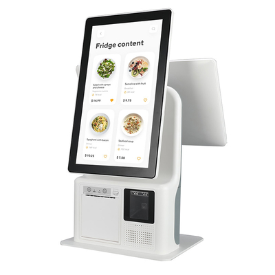Máy đặt hàng tự phục vụ màn hình cảm ứng kép Mini Kiosk bán vé POS