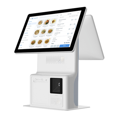 Máy đặt hàng tự phục vụ màn hình cảm ứng kép Mini Kiosk bán vé POS