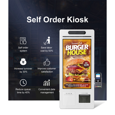 24 &quot;Màn hình cảm ứng Tự đặt hàng Máy tính Kiosk Hệ thống POS thanh toán