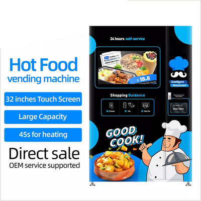 Máy bán hàng tự động bánh mì kẹp thịt nguội thực phẩm nóng Kiosk tự động với màn hình cảm ứng