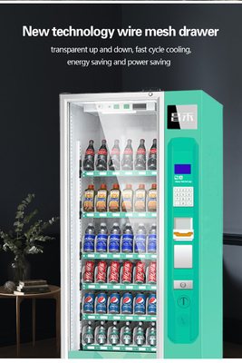 Đồ uống lạnh 32 inch Máy bán hàng tự động Kiosk Thanh toán tiền mặt và tiền xu cho hoạt động ngoài trời