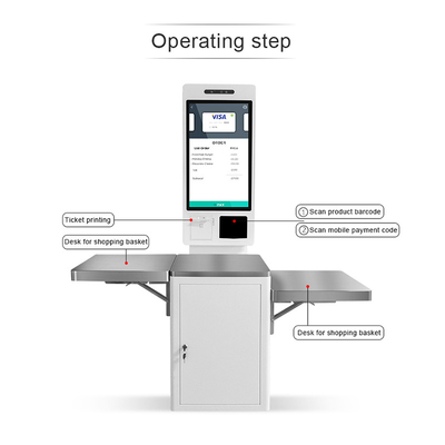 Tự phục vụ Kiểm tra Kiosk Máy POS Thanh toán cho Siêu thị