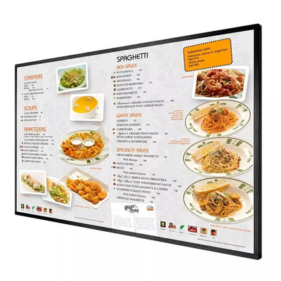 Bảng thực đơn bảng hiệu kỹ thuật số treo tường 43 inch Màn hình quảng cáo màn hình LCD
