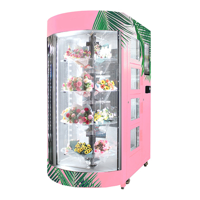 Máy bán hoa tươi tự động 22 inch Kệ trong suốt Kiosk tự phục vụ