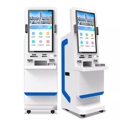 Màn hình 32&quot; Thanh toán tự phục vụ Kiosk chấm công Thiết bị đầu cuối nhận dạng khuôn mặt với hệ thống đo nhiệt độ