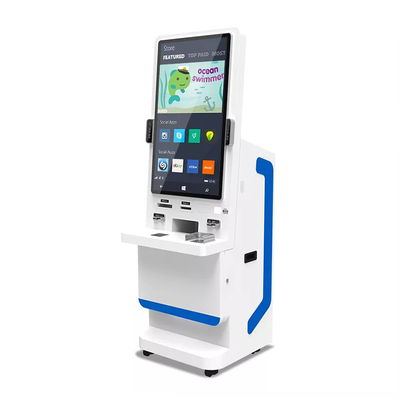 Màn hình 32&quot; Thanh toán tự phục vụ Kiosk chấm công Thiết bị đầu cuối nhận dạng khuôn mặt với hệ thống đo nhiệt độ