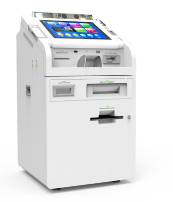 19 Inch Touch Screen Angle Điều chỉnh màu trắng nhỏ gọn Thiết bị dịch vụ ngân hàng STM Smart Teller Machine
