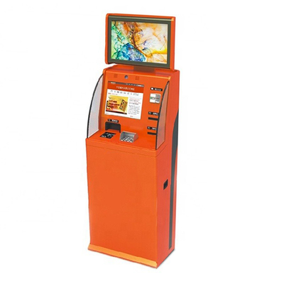 Máy bán thẻ sim hai màn hình Kiosk máy rút vé với bộ nhận tiền xu