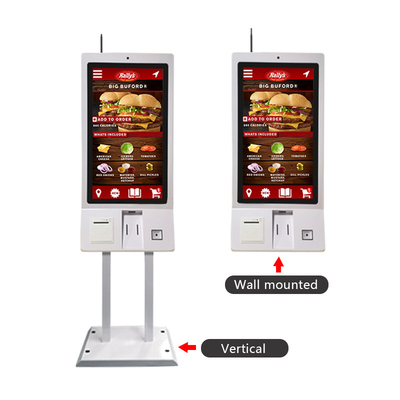 Nhà hàng Đồ ăn nhanh 32 inch Tất cả trong một lần Tự phục vụ Thanh toán Đặt hàng Kiosk